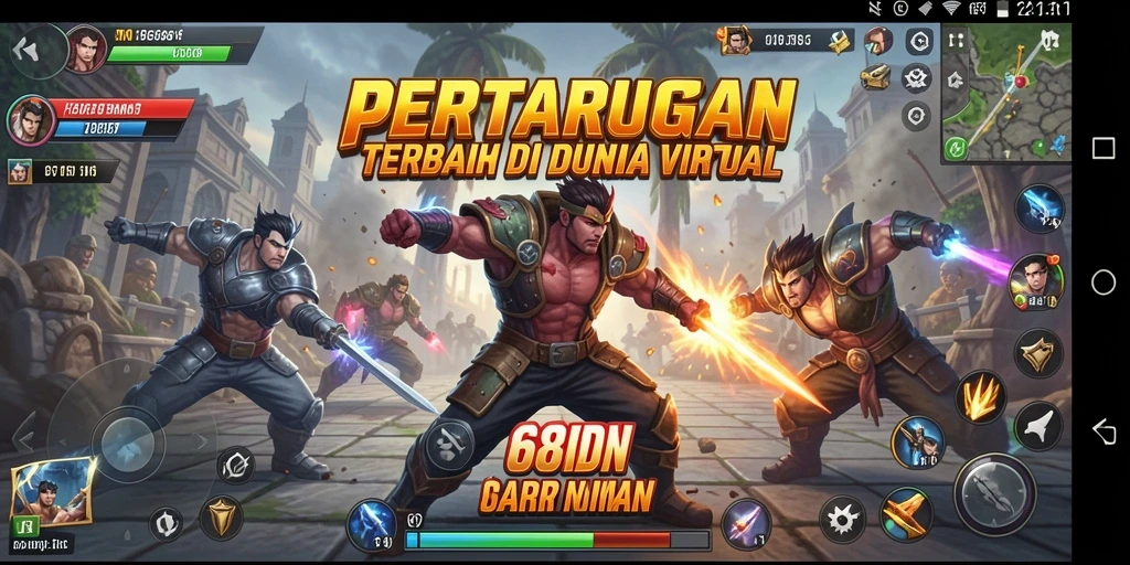 Screenshot gameplay 68IDN menampilkan pertarungan karakter yang mendebarkan.