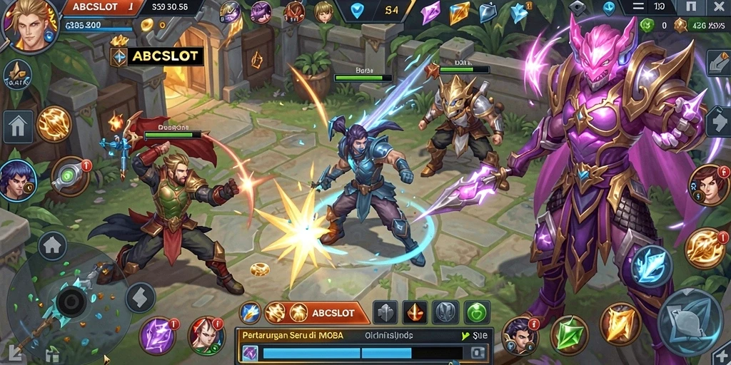 Tangkapan layar gameplay seru dari ABCSLOT MOBA.