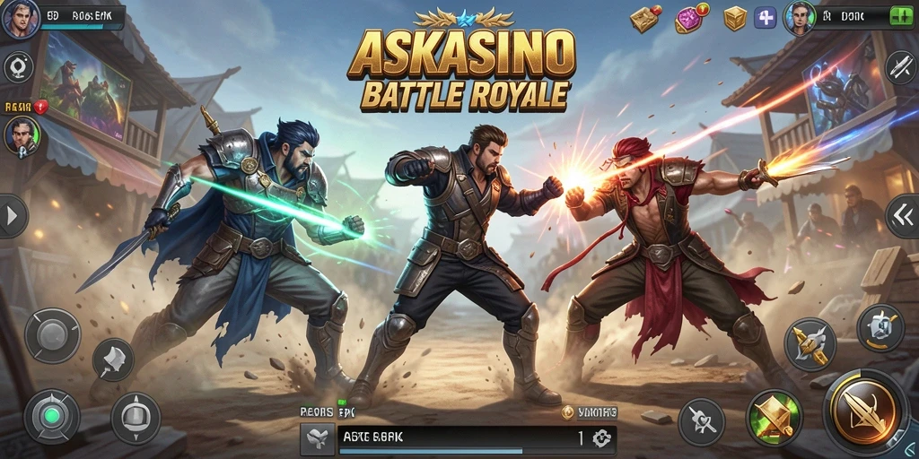 Gameplay seru di ASKASINO saat pertempuran Battle Royale.