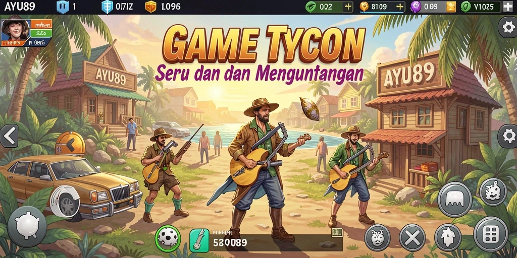 Screenshot utama AYU89 menampilkan gameplay Tycoon yang menarik dan interaktif.