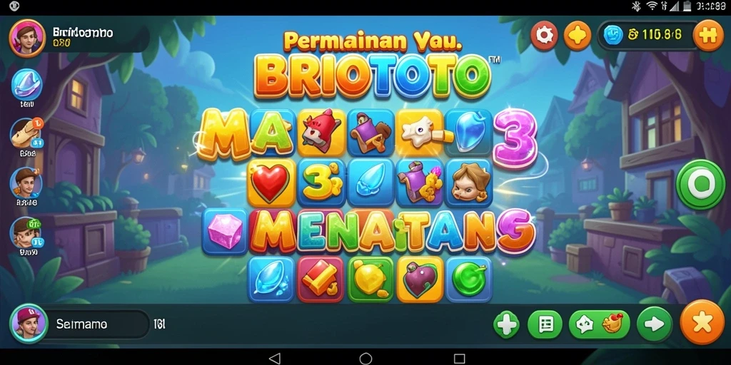Tampilan gameplay seru BRIOTOTO dengan suasana warna-warni.