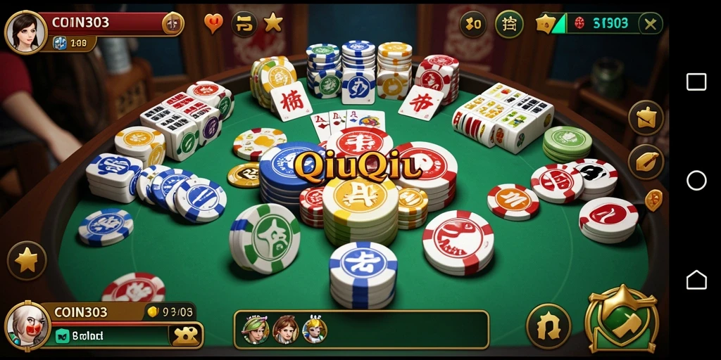 Tampilan gameplay seru dalam game QiuQiu COIN303.