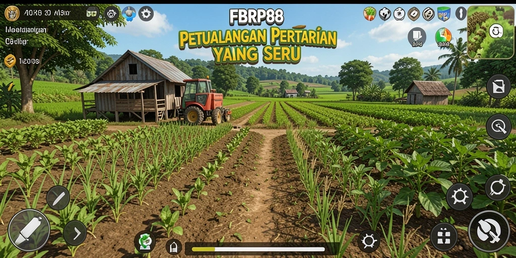 Screenshot gameplay FBRP88 dengan aktivitas bertani yang mengasyikkan.