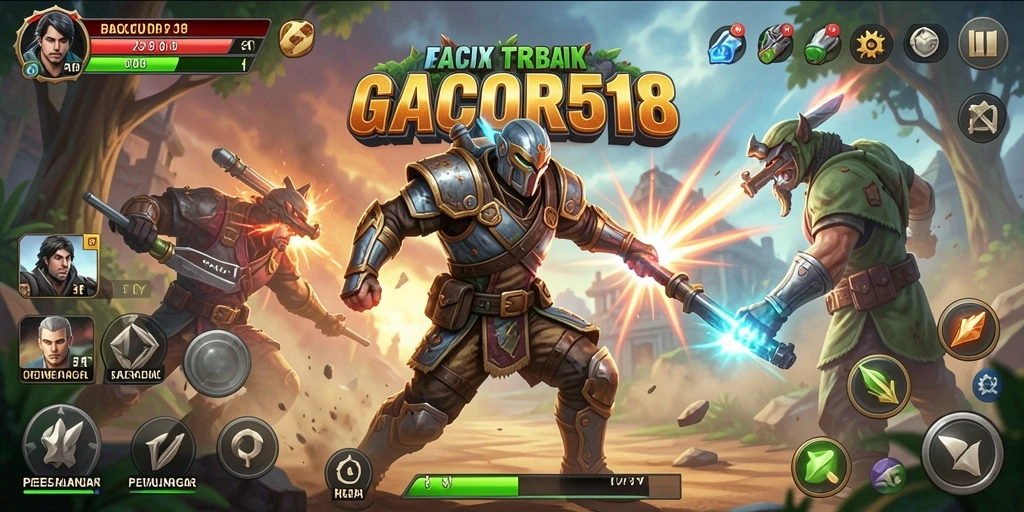 Tampilan gameplay menegangkan dalam GACOR518 yang penuh aksi.