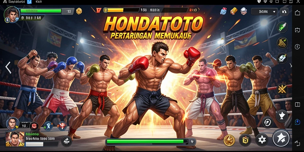 Screenshot gameplay HONDATOTO menampilkan aksi pertarungan yang mendebarkan.