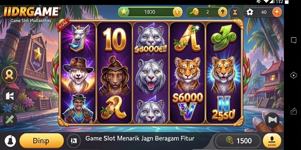 Tampilan gameplay slot IDRGAME yang seru dan penuh warna.