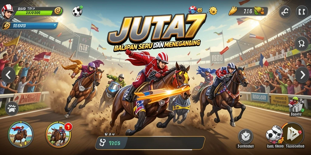 Screenshot gameplay JUTA7 menampilkan balapan yang mendebarkan dan grafis menawan.