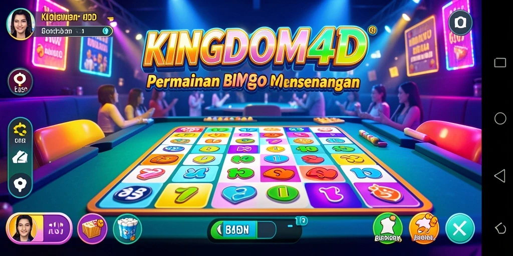 Tampilan gameplay KINGDOM4D yang seru dengan kartu Bingo.