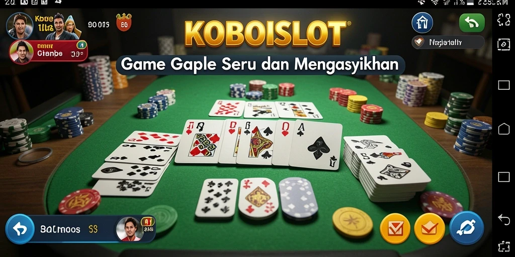 Tampilan menarik dari gameplay Gaple yang seru di KOBOISLOT.