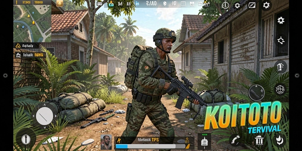 Screenshot gameplay KOITOTO yang menunjukkan pertempuran mendebarkan.