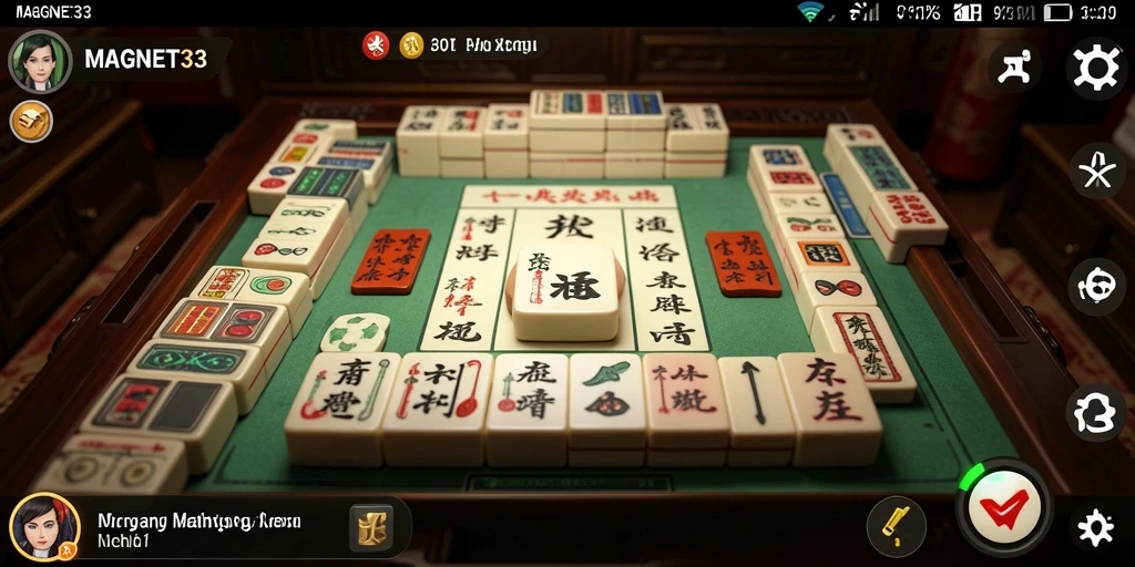 Screenshot gameplay MAGNET33 menampilkan suasana permainan Mahjong yang menarik.