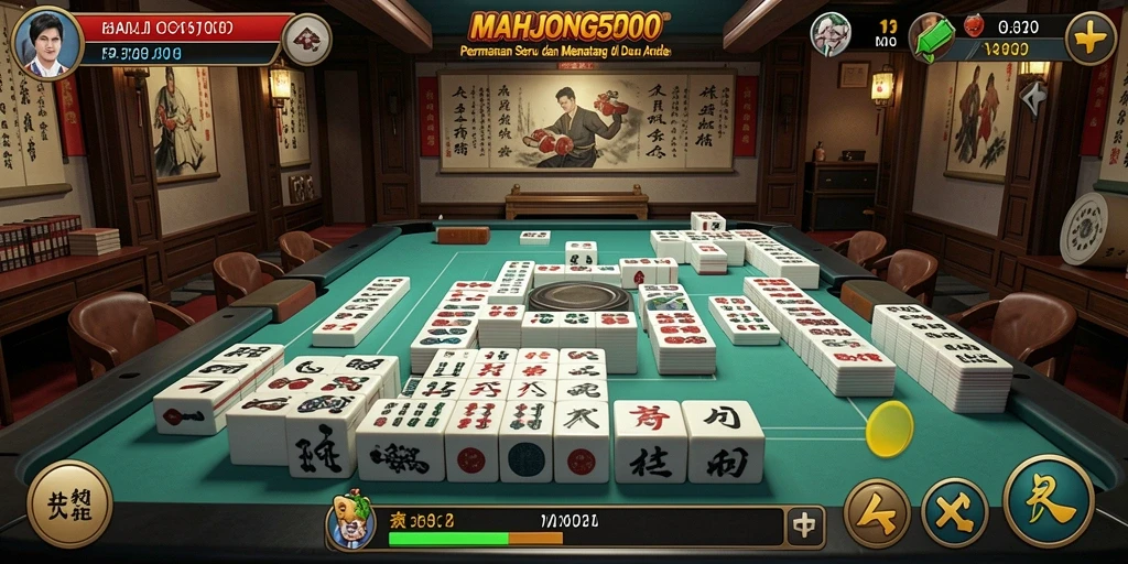 Tampilan menarik dari gameplay MAHJONG500 yang seru dan mendebarkan.