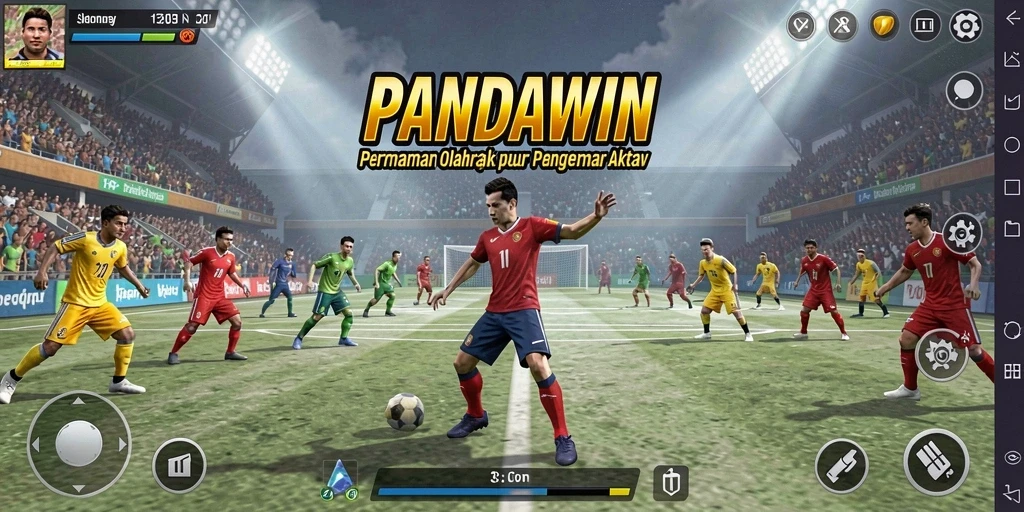 Tangkapan layar gameplay <strong>PANDAWIN</strong> menampilkan aksi olahraga yang mendebarkan.