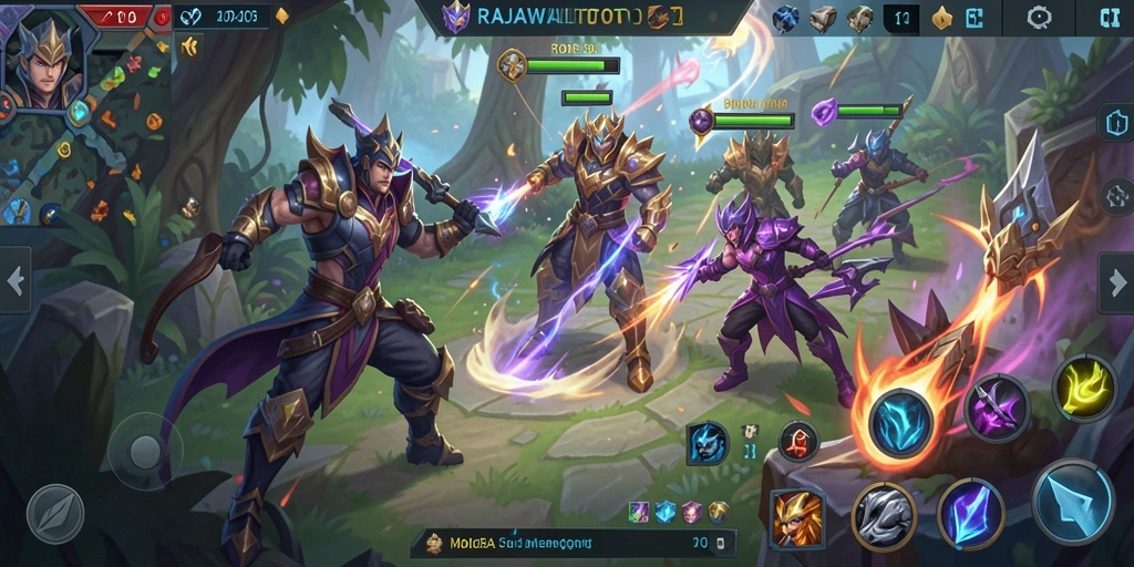 Tampilan gameplay menarik dari RAJAWALITOTO saat pertarungan tim.