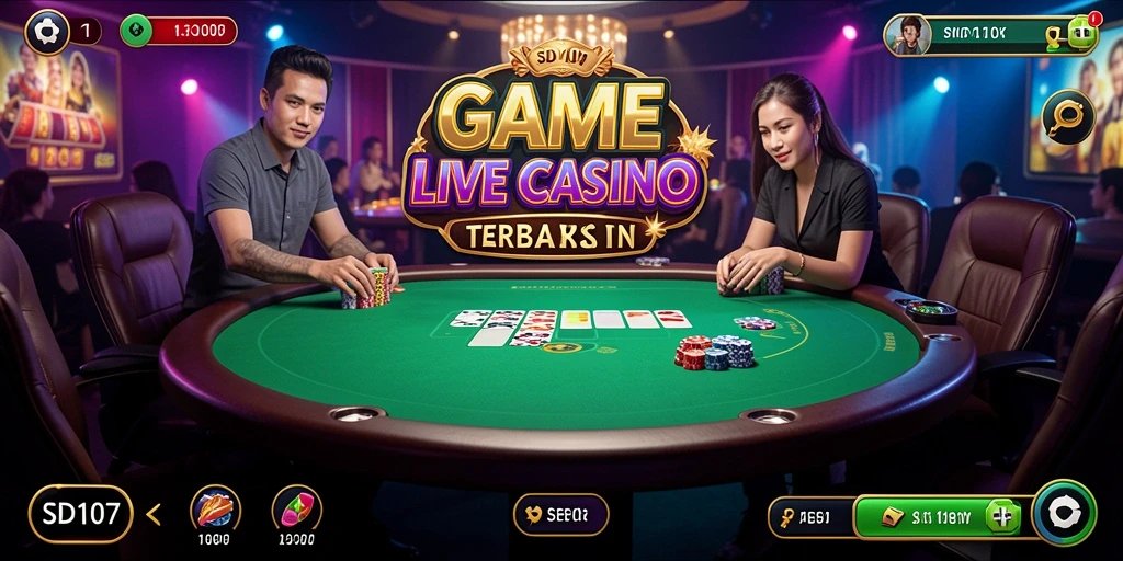 Gameplay Live Casino di SD107 dengan dealer langsung yang profesional.